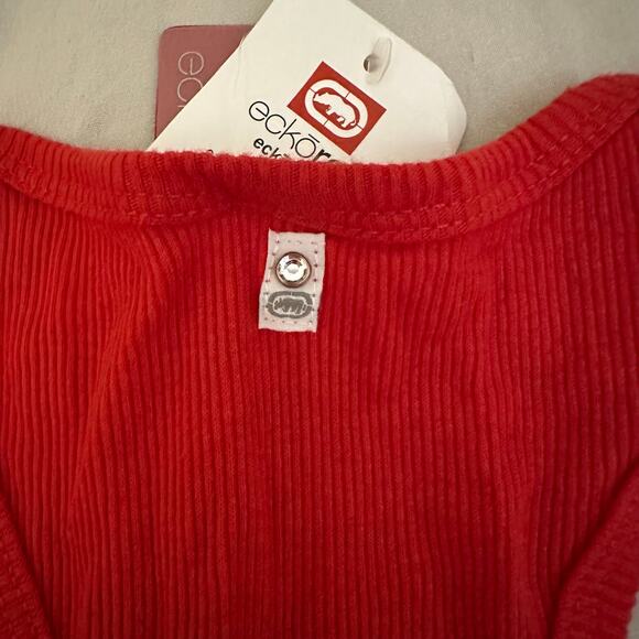 Ecko Red Y2K Ribbed Beater Sequence Tank Top Size Small Red Cotton - Picture 13 of 14